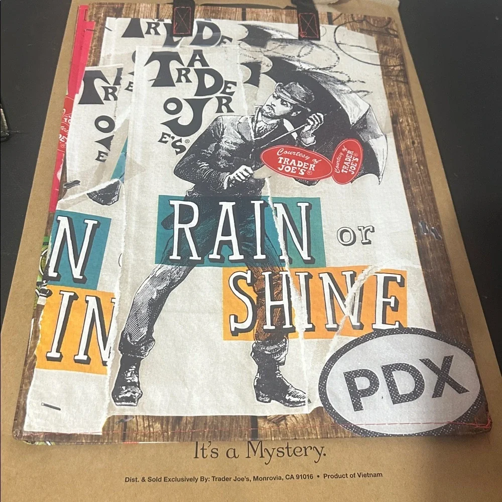 Trader Joe’s rain or shine specialty reusable tote bag